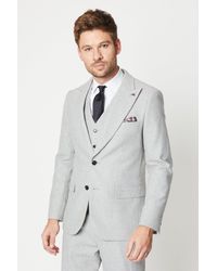 Burton - Slim Fit Grey Tweed Suit Jacket - Lyst