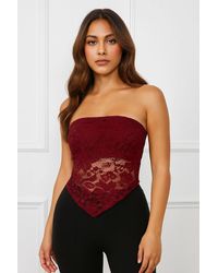 Stylewise - Lace Bandeau Crop Top - Lyst