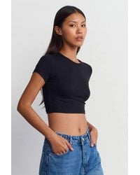 Dilvin - Crop Slim-Fit Crew Neck T-Shirt - Lyst