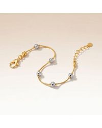 The Colourful Aura - Ball Charm Slim Plated Thread Bracelet - Lyst