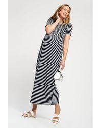 Dorothy Perkins - Maternity Navy Stripe T-shirt Maxi Dress - Lyst