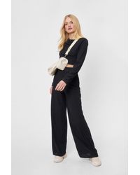 Nasty Gal - Never Apart Crop Top And Wide-leg Pants Set - Lyst