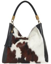 Sostter - Spotted Cow Calf Hair And Leather Grab Bag - Brrla - Lyst