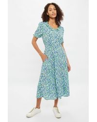 Louche - Halcyon Flower Bed Print Short Sleeve Midi Dress - Lyst