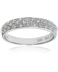 Jewelco London - 9Ct Diamond Scattered 3 Row Beaded Eternity Ring 3Mm - Lyst