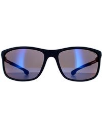 Carrera - Rectangle Matte Blue Blue Sky Mirrored Sunglasses - Lyst