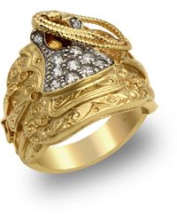 Jewelco London - 9ct Gold Cz Horse Saddle Rope Ring - Jrn054c - Lyst