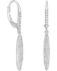 Simply Silver - Sterling Silver 925 Cubic Zirconia French Hook Pave Drop Earrings - Lyst