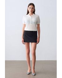 Dilvin - High-Waist Belted A-Line Mini Skirt - Lyst