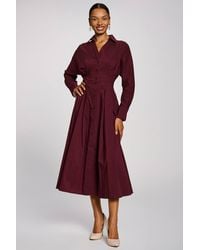 Jolie Moi - Long Sleeve Cotton Shirt Dress - Lyst