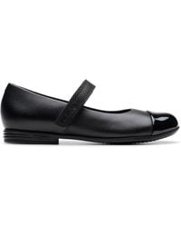 Clarks - Finja Gem Kid Leather Mary Jane, Riptape, School Shoes - Lyst