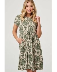Izabel London - Baroque Print Relaxed Knee Length Dress - Lyst