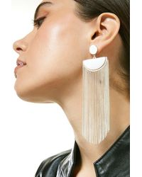 Karen Millen - Silver Tassel Drop Earrings - Lyst