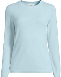 Lands' End - Crew Neck Cashmere Jumper - Lyst