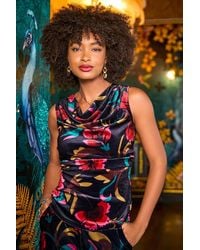 Joe Browns - Floral Print Velour Cowl Neck Top - Lyst