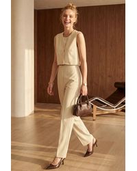 My Fashion - Crew Neck Crop Vest & High Waist Pants Two-Piece Set - Lyst
