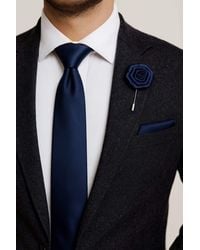 AJVANI - Formal Wedding Pocket Square + Bowtie + Flower Buttonhole Pin + Tie Set - Lyst
