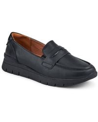 Pavers - Heeled Leather Penny Loafers - Lyst