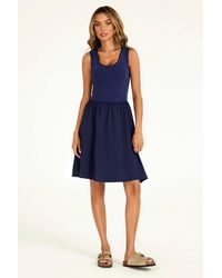 FS Collection - Jersey Bodice Cotton Skirt Sleeveless Mini Dress - Lyst