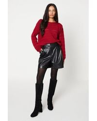 Dorothy Perkins - Faux Leather High Waist Shorts - Lyst