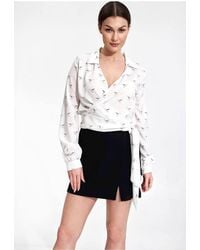 Love Lace - Unlined Mini Skirt With Side Zip & Slit - Lyst