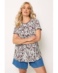 Yours - Leaf Contrast Stitch Swing T-Shirt - Lyst