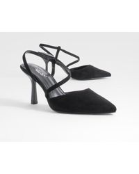 Boohoo - Wide Fit Asymmetric Strap Detail Court Shoes - Lyst