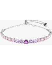 Swarovski - Matrix Rhodium Plated Multicolour Crystal Bracelet 5751197 - Lyst