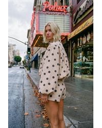 Nasty Gal - Polka Dot Funnel Neck Bubble Hem Bomber Co-Ord Jacket - Lyst