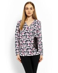 Love Lace - Envelope Neck Blouse With Adjustable Tie - Lyst