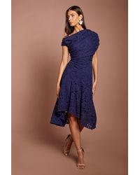 Coast - Off The Shoulder Lace Hi Lo Dress - Lyst