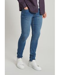 Burton - Super Skinny Mid Blue Jeans - Lyst