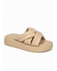 Spot on - Padded Cross Strap Comfort Slide Sandals - Lyst