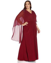 Adrianna Papell - Plus Beaded Jersey And Chiffon Gown - Lyst