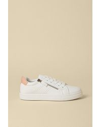 Oasis - Zip Side Detail Lace Up Trainers - Lyst