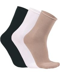 Alse Studio - 3Pair Modal Rich Super Soft Seamless No Elastic Ankle High Socks - Lyst