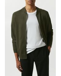Burton - Premium Khaki Knitted Bomber Jacket - Lyst
