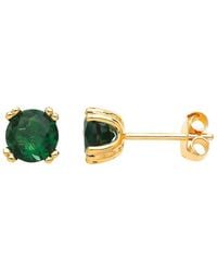 Jewelco London - Gilded Cz Double 4 Claw Solitaire Stud Earrings 6Mm - Lyst