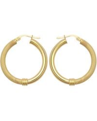 Jewelco London - 9Ct Snake Skin Mesh Styles Clash 3Mm Hoop Earrings 26Mm - Lyst