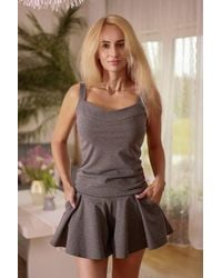 Love Lace - Wide Leg Cotton Sweatshirt Shorts - Lyst