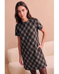Roman - Check Print T-Shirt Stretch Dress - Lyst