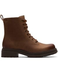 Clarks - Orinoco 3 Style Walnut Leather Ankle Boots, Lace Up - Lyst