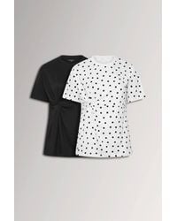 Yours - 2 Pack Polka Dot Twist T-Shirt - Lyst