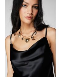 Nasty Gal - Hammered Heart Chunky Necklace - Lyst