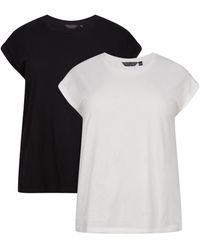 Dorothy Perkins - **dp Curve 2 Pack Black And White T-shirts - Lyst