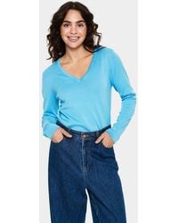 Saint Tropez - Milasz Long Sleeve V-Neck Jumper - Lyst