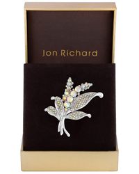 Jon Richard - Silver Plated Crystal And Aurora Borealis Brooch - Gift Boxed - Lyst