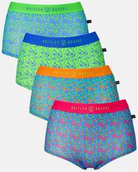 British Boxers - Pack Of Four "Boom Bloom" Hipster Boxer Briefs - Lyst