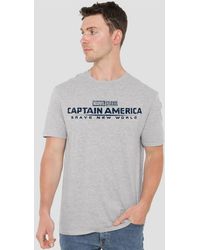Marvel - Captain America Brave New World Distressed Logo T-Shirt, Athletic Heather - Lyst