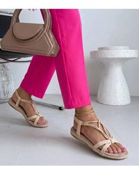 Love Lace - Platform Slip-On Faux Leather Flatforms With Embellishment - Lyst